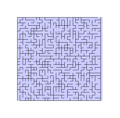 Labyrinth mit zu breitem blauem Hintergrund in LaTeX erstellt.