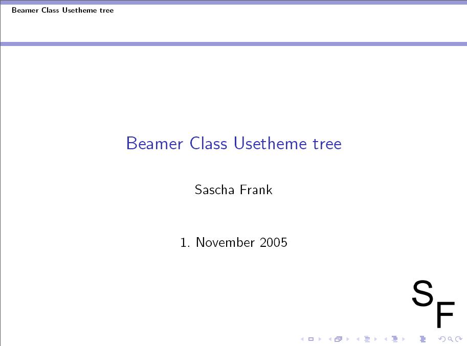 Die Startseite unter Benutzung des Usetheme Tree