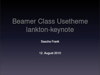 Titelseite dargestellt mit Beamer Class Usetheme    Keynote  
