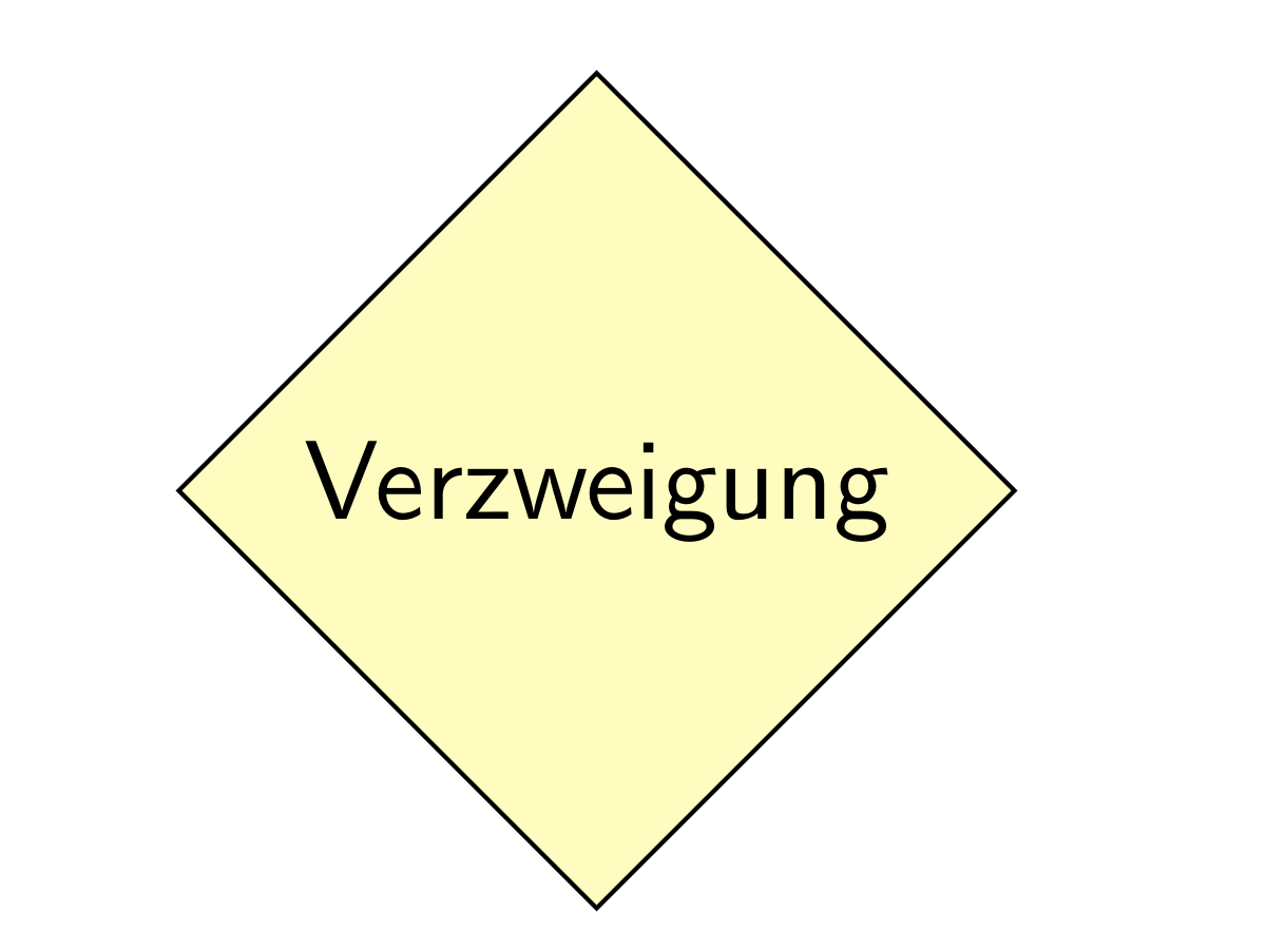 Verzweigungen Symbol Flowchart Beispiel in TikZ LaTeX