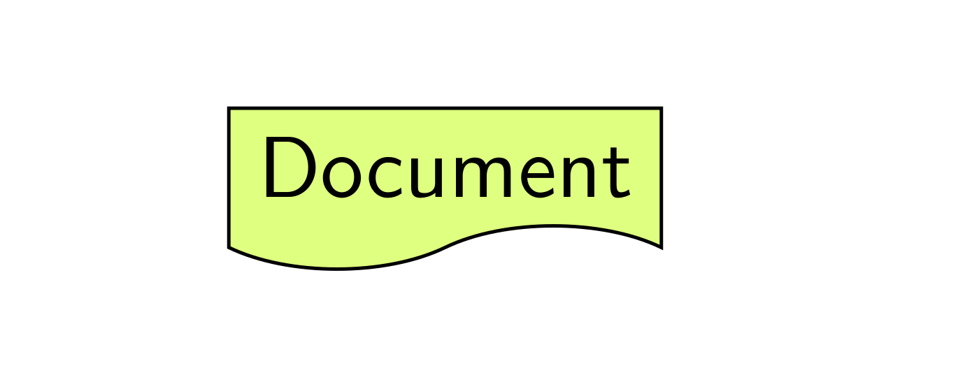 Document Symbol Flowchart Beispiel in TikZ LaTeX
