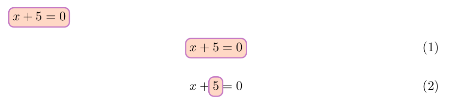 Farblich hervorgehobene mathematische Formeln.