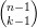 (n−1)
 k−1