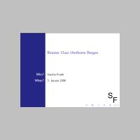 Titelseite dargestellt mit Beamer Class Usetheme  Bergen 
