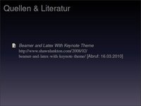 Literaturverzeichnis dagestellt mit Beamer Class Usethme Keynote