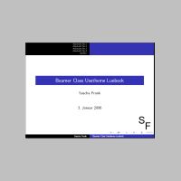 Titelseite dargestellt mit Beamer Class Usetheme  Luebeck   