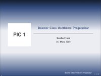 Titelseite dargestellt mit Beamer Class Usetheme    Progress  